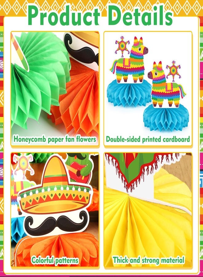 Hedeey 9Pcs Fiesta Party Decorations Mexican Party Honeycomb Table Centerpiece Cinco De Mayo Party Table Decoration Honeycomb for Taco Party Mexican Themed Party Birthday Day Of the Dead Supplies - Image 4
